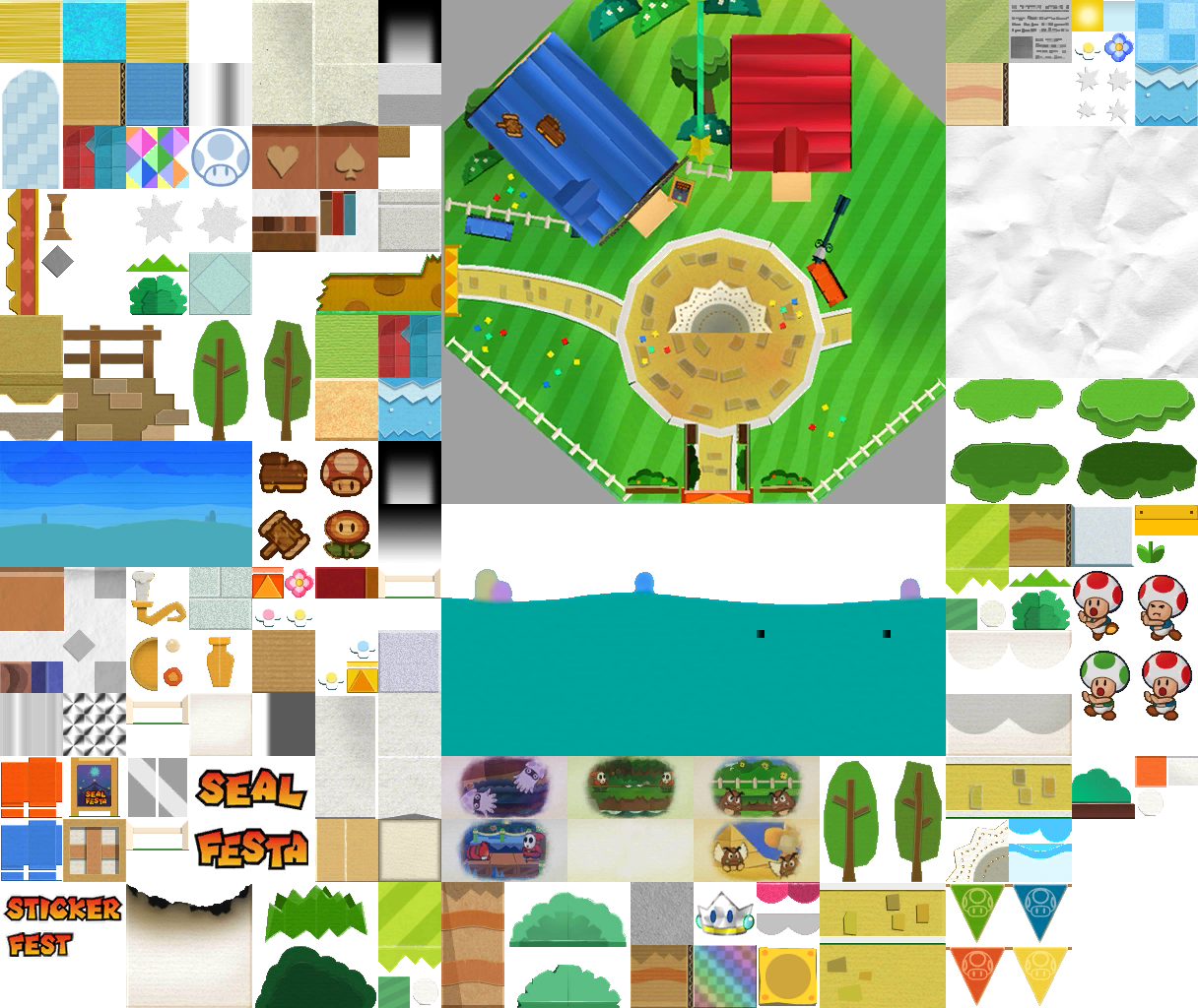 Click For Full Sized Image Decalburg - Paper Mario Sticker Star World Map (1216x1024), Png Download