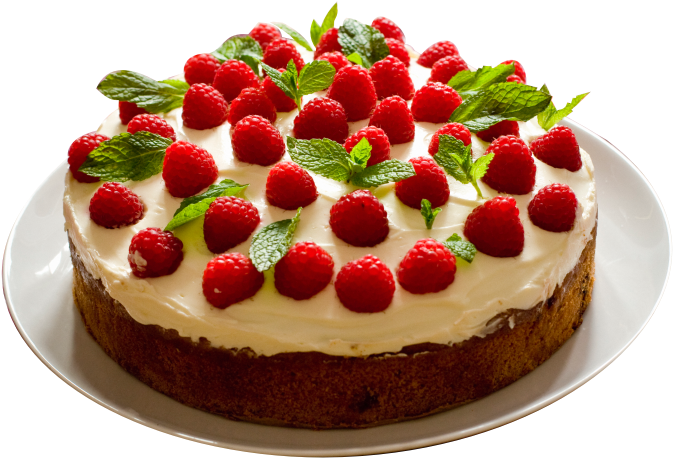 Bolos E Tortas - Cakes With Mint Raspberries (680x465), Png Download