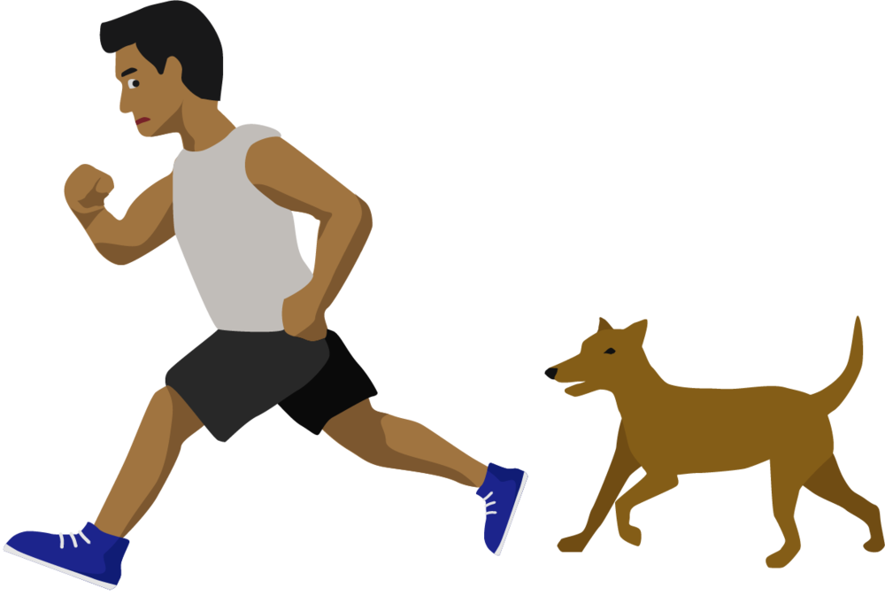 Runningfromdog - Brown Man Running Emoji (1000x673), Png Download
