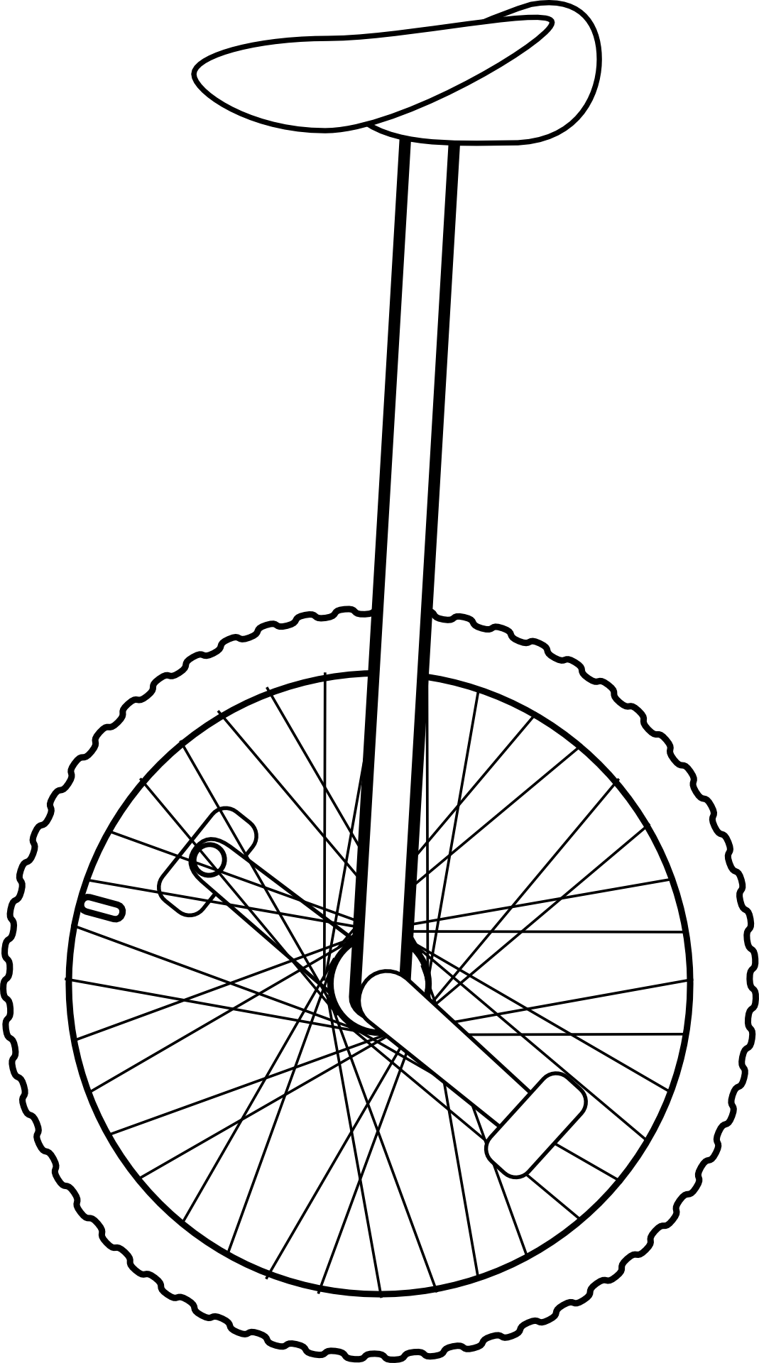 Unicycle Coloring Image - Unicycle (1069x1920), Png Download