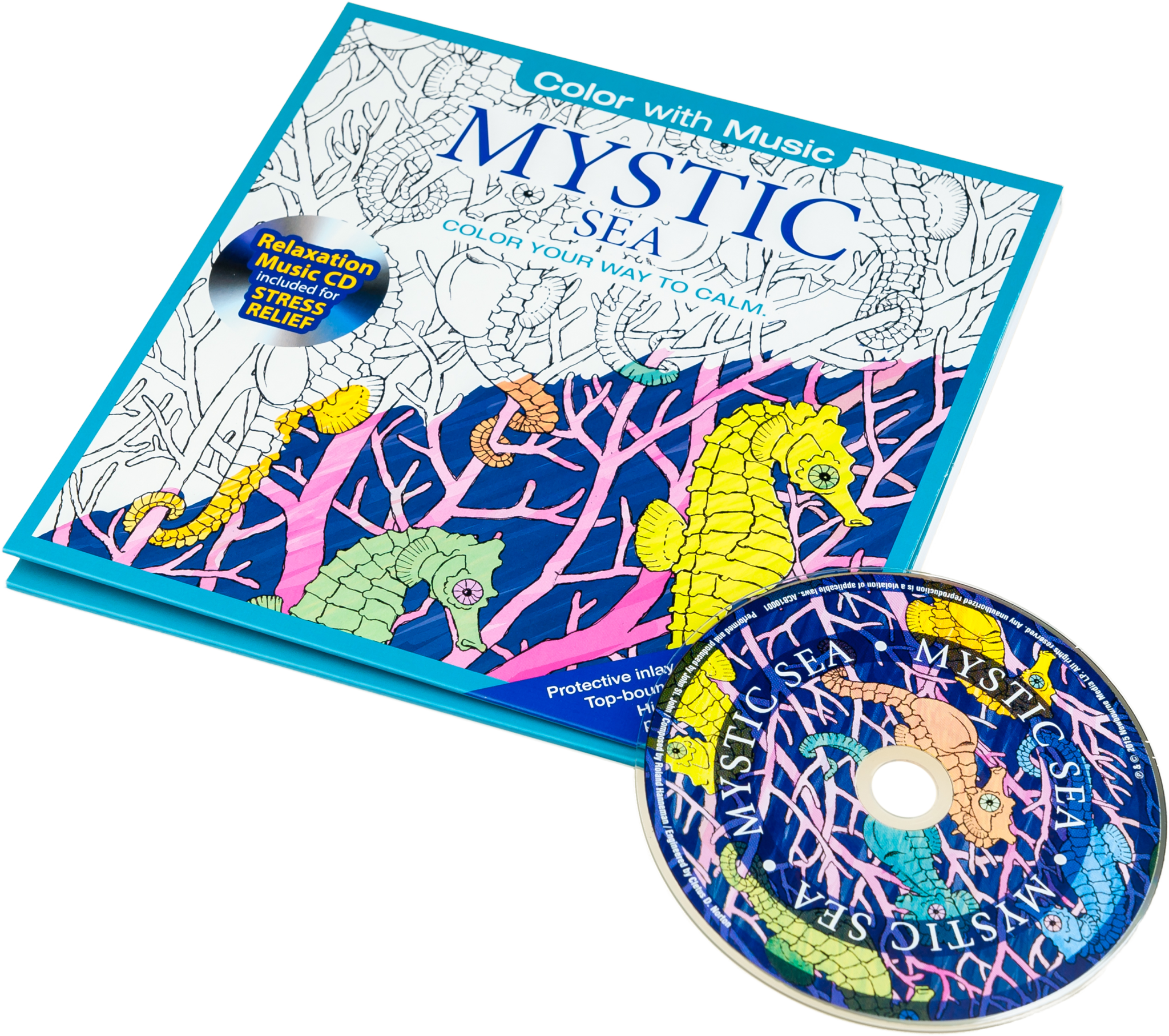 Color With Music Sea Life Adult Coloring Book - Illustration (2048x1814), Png Download