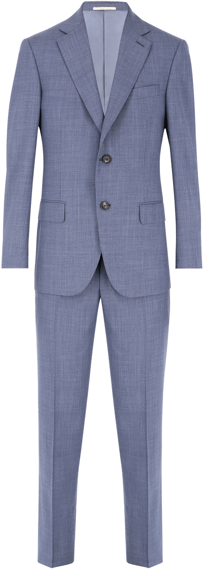 Dusty Blue Wool Silk Linen Gentleman Suit - Formal Wear (960x1440), Png Download