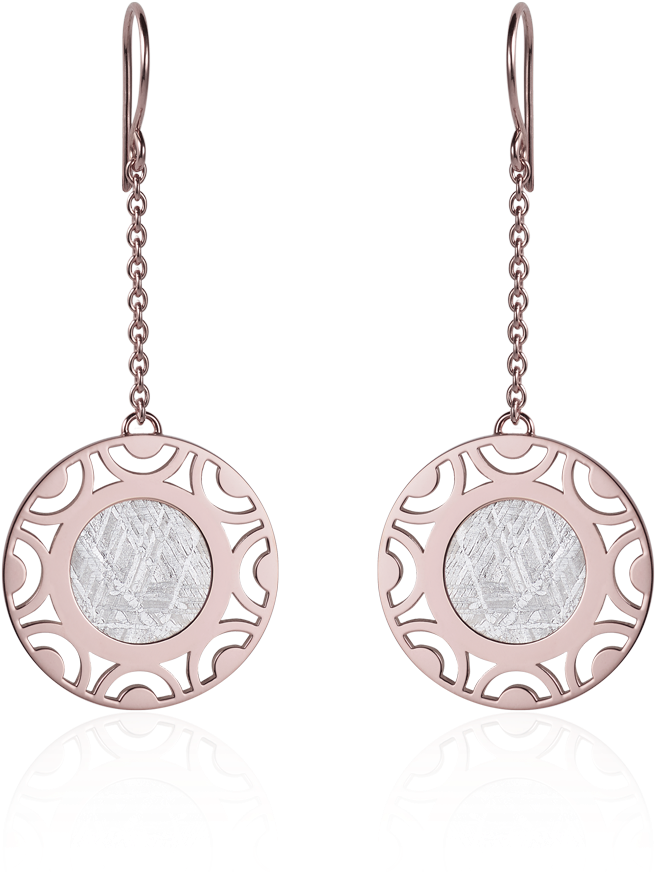 Meteorite Water Dangle Earrings In Red Gold - Earrings (1000x1000), Png Download