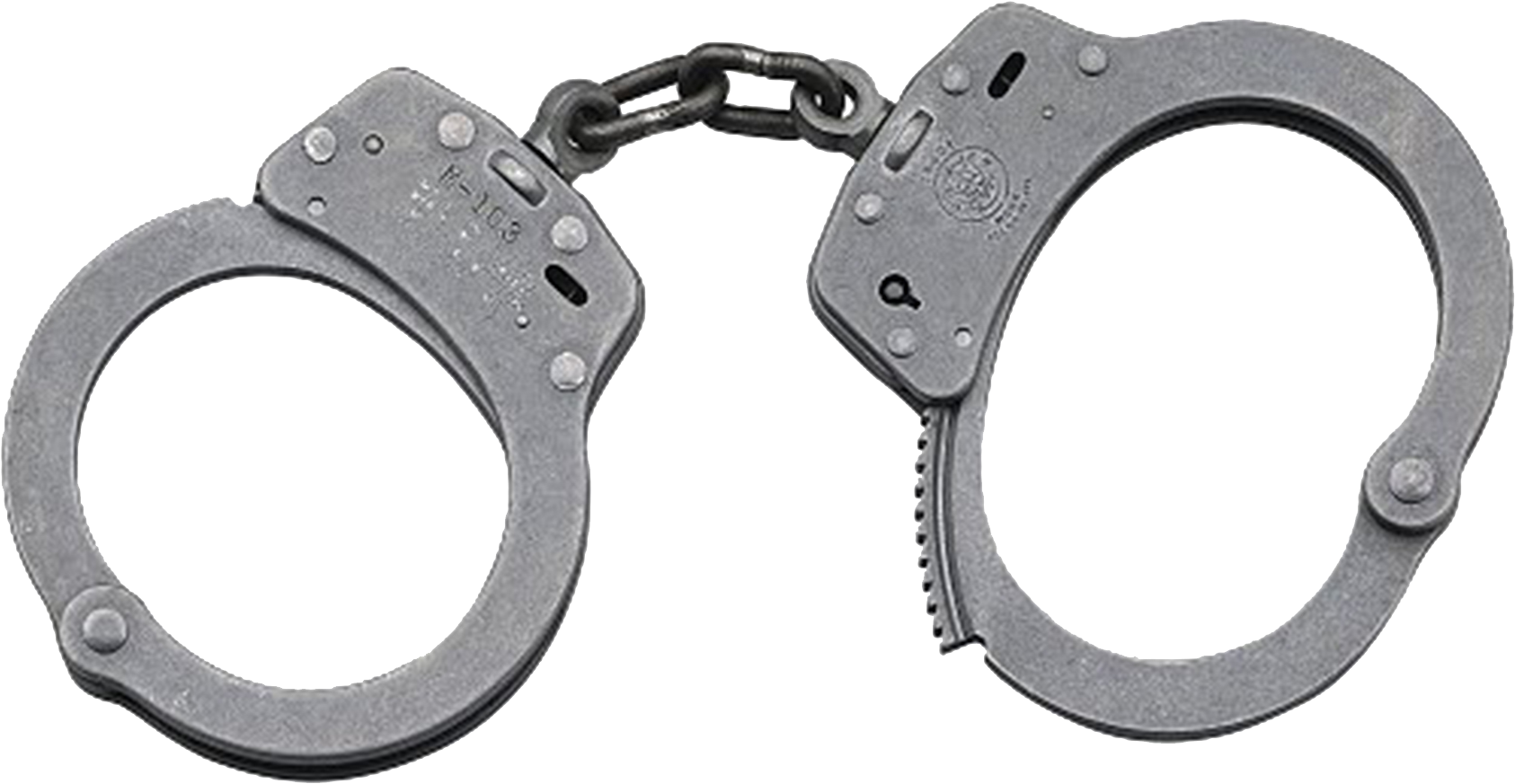 Silver Handcuffs Png Transparent Image - Smith And Wesson Stainless Handcuffs (1800x925), Png Download