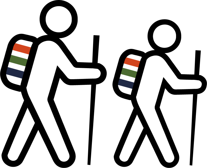 Two Campers Walking Icon (883x715), Png Download