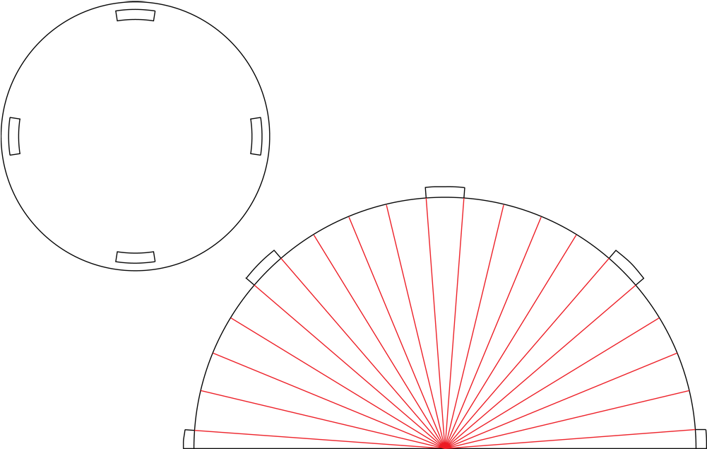 Pattern For Cutting A Cone On The Epilog Laser Cutter - Time 8.20 (1000x683), Png Download