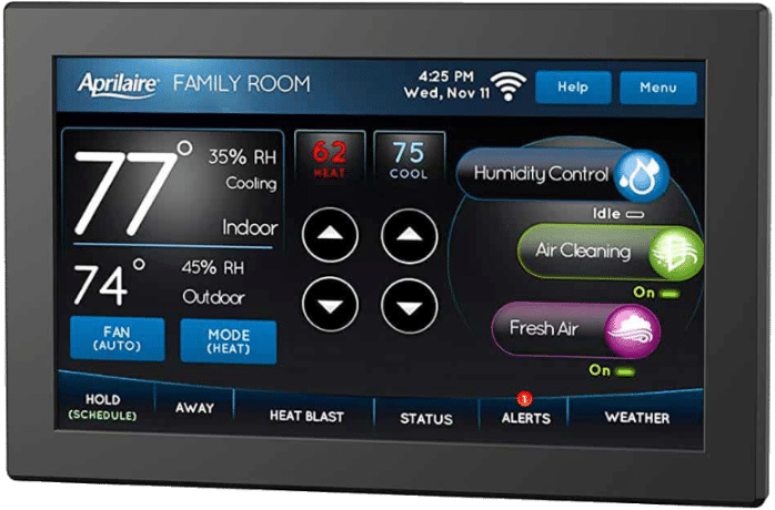 How The Aprilaire Wi-fi Thermostat Compares To Ecobee - Aprilaire 8810 (768x578), Png Download