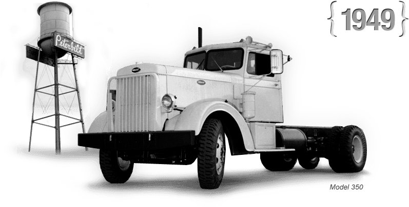 In 1949, Peterbilt Introduced The Model 350, Which - First Peterbilt Truck (871x455), Png Download