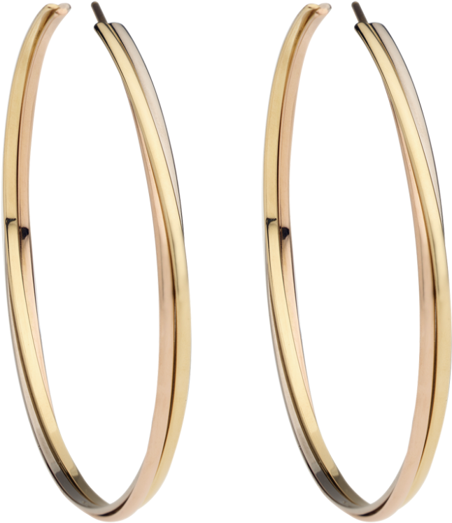Round Gold Earring - Bangle (977x977), Png Download