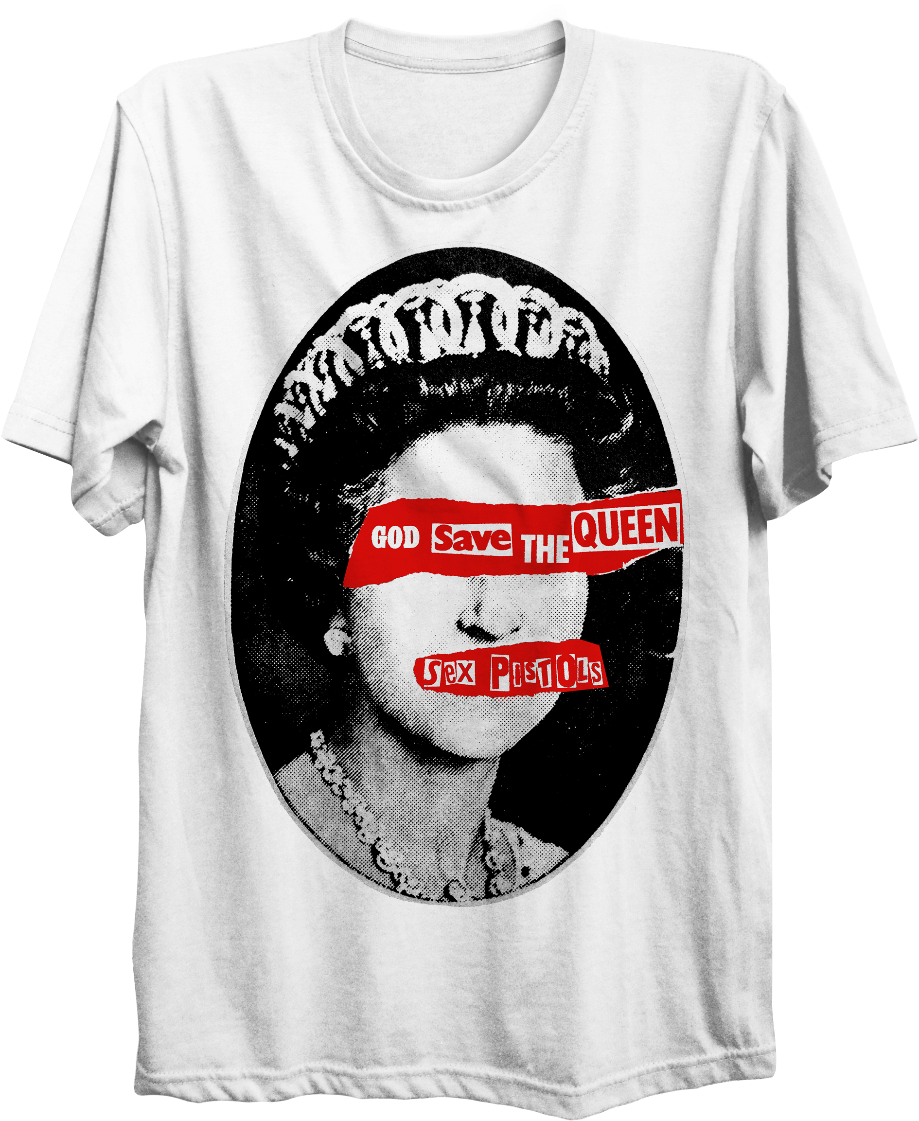 Sex Pistols God Save The Queen White T-shirt - Sex Pistols God Save The Queen Póló (2450x2450), Png Download
