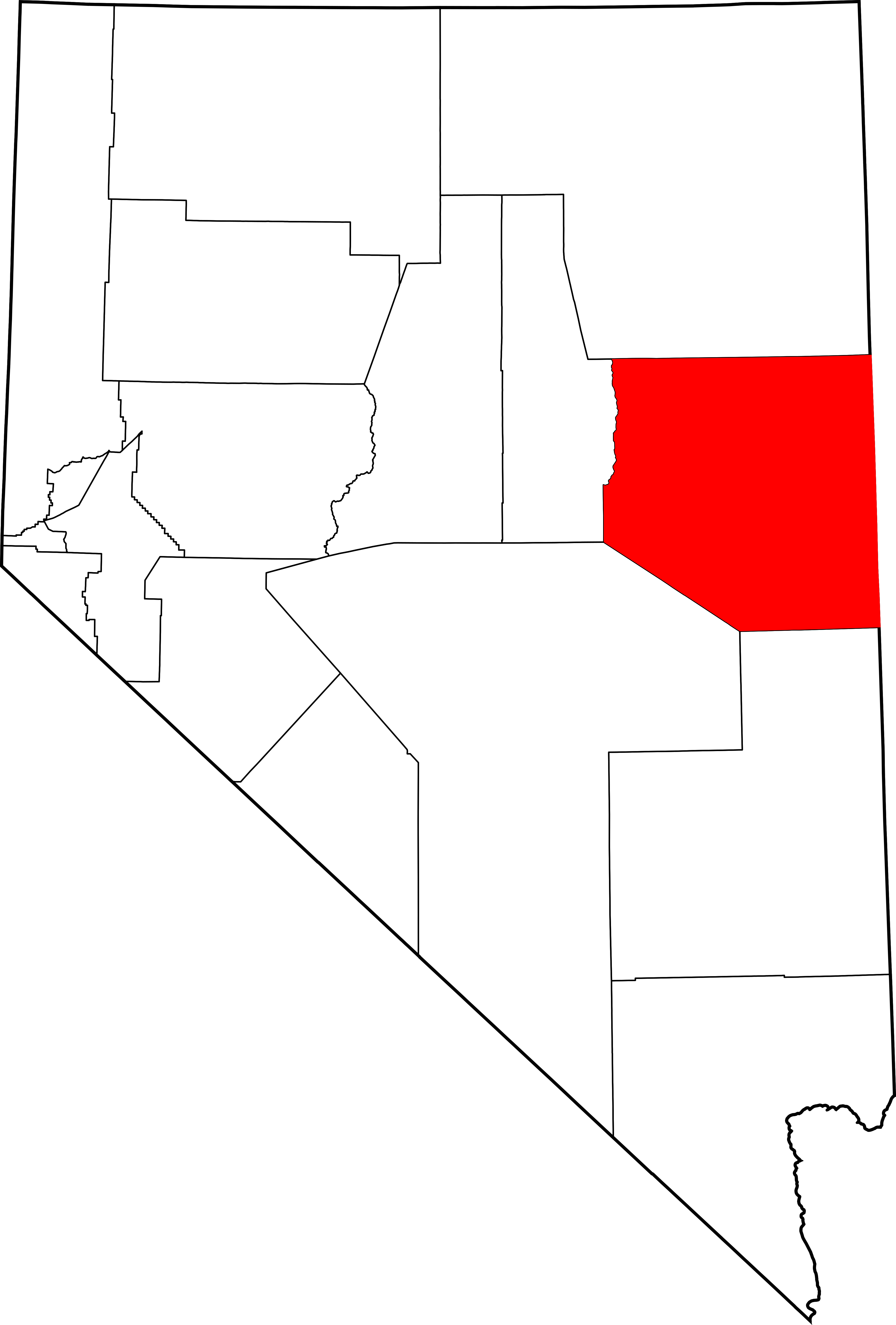Clip Free Download Datei Map Of Highlighting White - Nevada White Pine County (4096x6058), Png Download