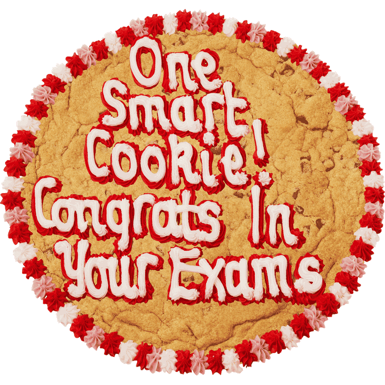 Congrats In Your Exams Round Milk Choc Single Layer - New Years Cookie Cake (769x769), Png Download