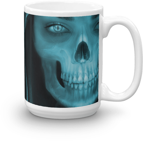 Skull Face X-ray Mug - Dark Skull (600x600), Png Download
