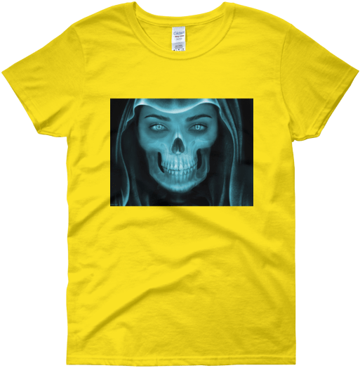 Skull Face X Ray Women's T Shirt - Shirt (600x600), Png Download