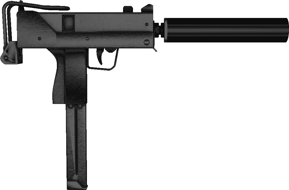 Vector Free Library Chopper Choppa Gif Clipart , Png - Micro Uzi With Suppressor (1017x667), Png Download
