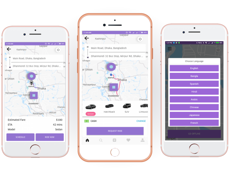 Uber,ola,careem Clone Taxi Booking App With Android - Iphone (1111x591), Png Download