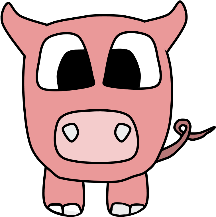 Pig, Big Eyes, Cartoon Animal, Png (816x1056), Png Download