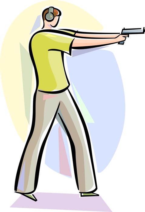 Vector Illustration Of Second Amendment Rights Shooter - Shoot Rifle (478x700), Png Download