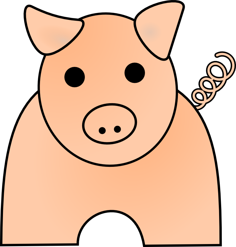 There Are 11 Animals In The Paddock, Some Of Them Pigs - Pig Clip Art (796x835), Png Download
