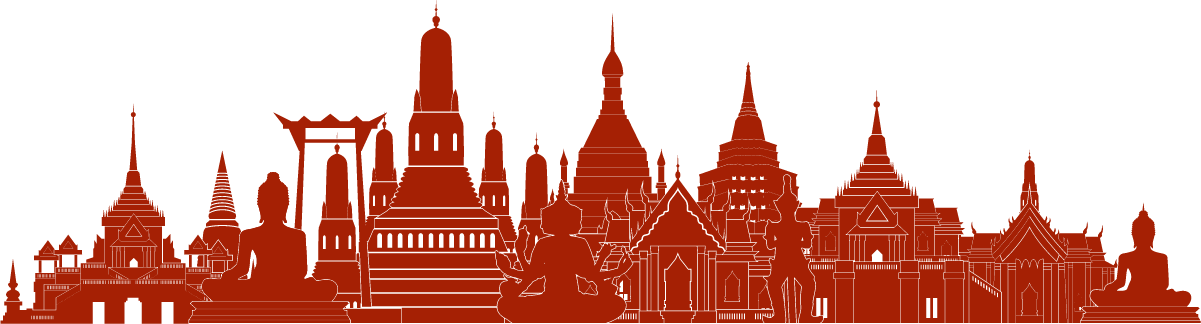 Thailand Monuments - Thailand Vector (1201x324), Png Download