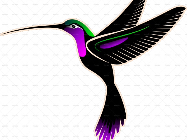 Drawn Hummingbird Png Transparent - Batik .png (640x480), Png Download
