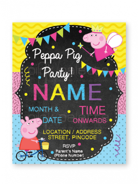 Peppa Pig Birthday E-invite - Greeting Card (600x600), Png Download