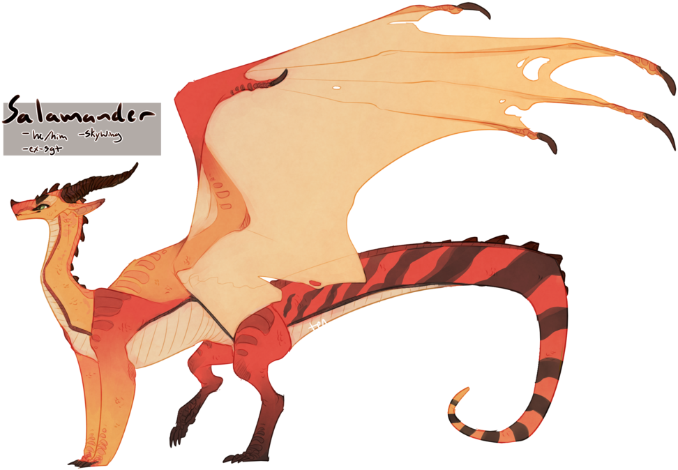 Salamander By Realtense - Wings Of Fire Skywing Realtense (972x674), Png Download