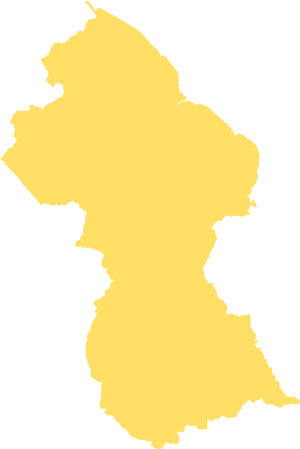 Map Of Guyana, Ten Regions - Map Of Guyana Showing (452x688), Png Download