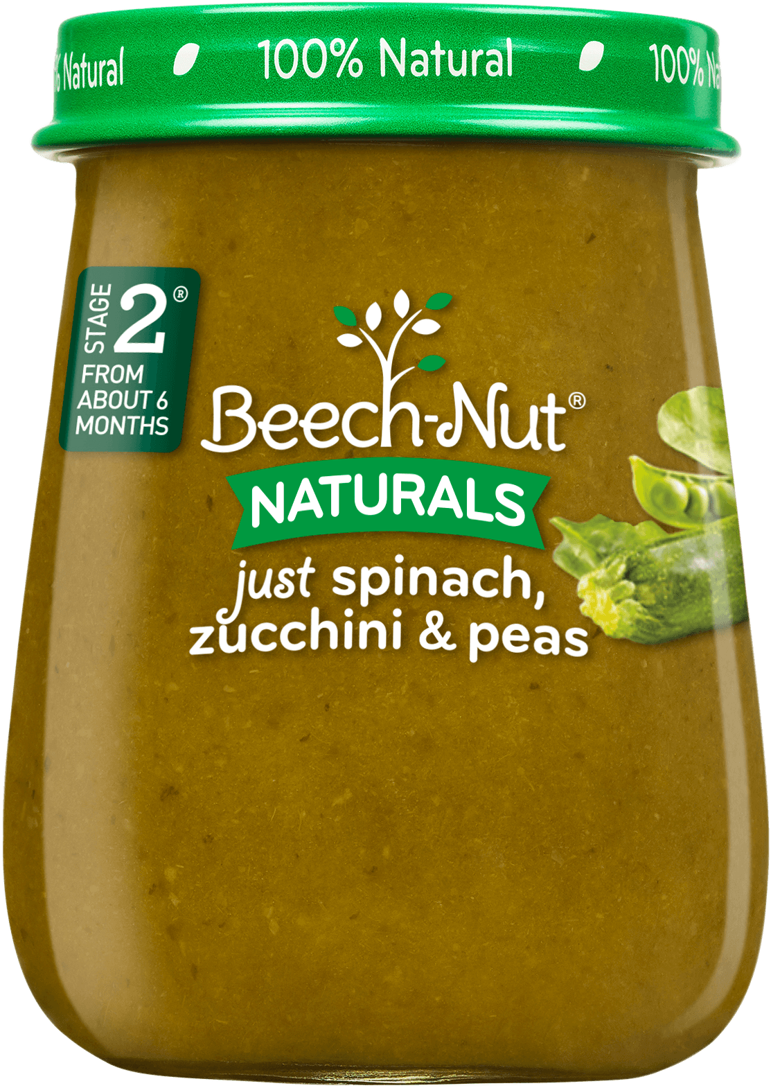 Naturals Just Spinach, Zucchini & Peas Jar - Beech Nut Naturals Just Green Beans (1113x1570), Png Download