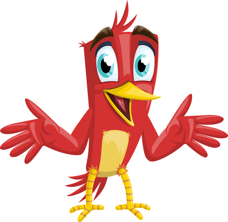Bird, Happy, Animal, Red, Beak, Nature, Male, Cute, - Vector Character Animal (742x720), Png Download