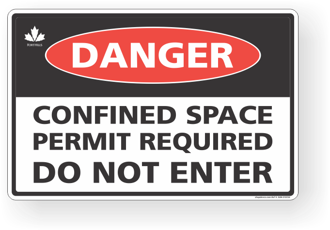Danger Confined Space Permit Required Do Not Enter - Danger (737x738), Png Download