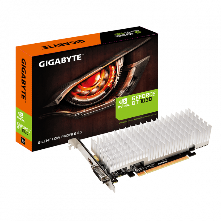 Gigabyte Nvidia Geforce Gt 1030 Silent Low Profile (740x740), Png Download