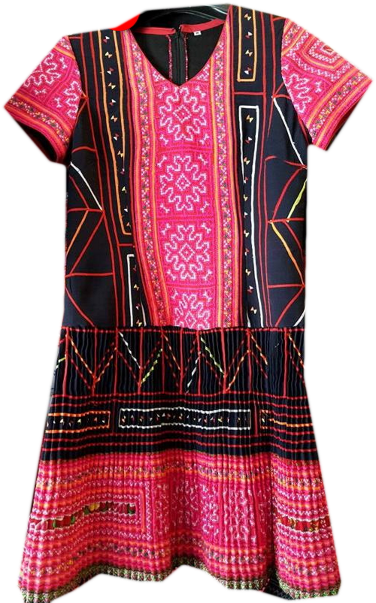 Tribal Patter Dress-15 - Day Dress (837x1211), Png Download