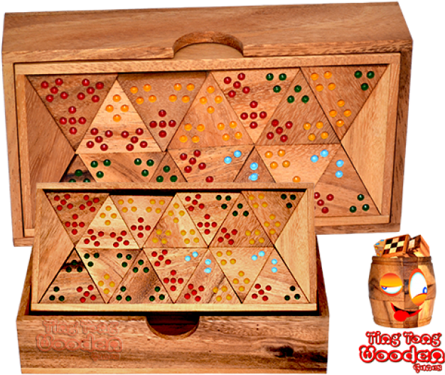 Triomino Tri Domino With Colored Dots As Numbers Wooden - Craft (650x548), Png Download