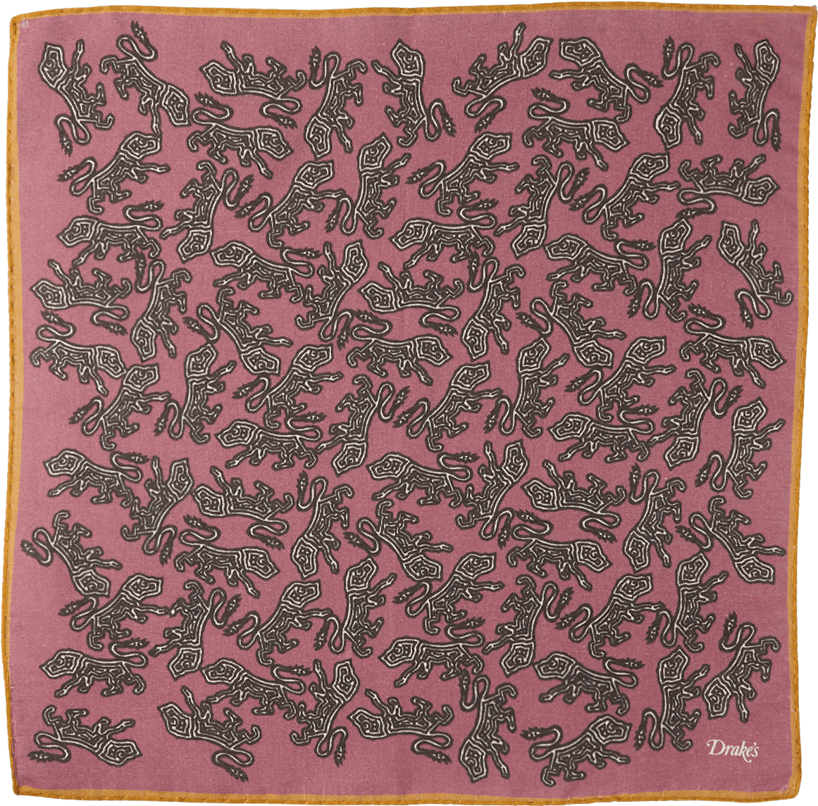 Drake'spurple Cotton Modal Tribal Dogs Pocket Square (1440x1440), Png Download