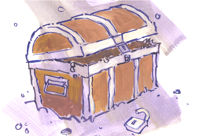 Treasure Chest - Sketch (1024x450), Png Download