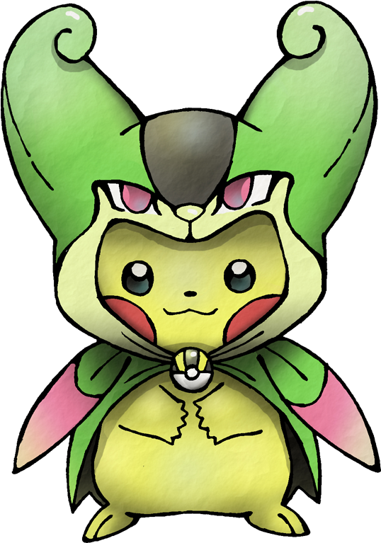 Virizion Cape Pikachu - Cartoon (548x779), Png Download