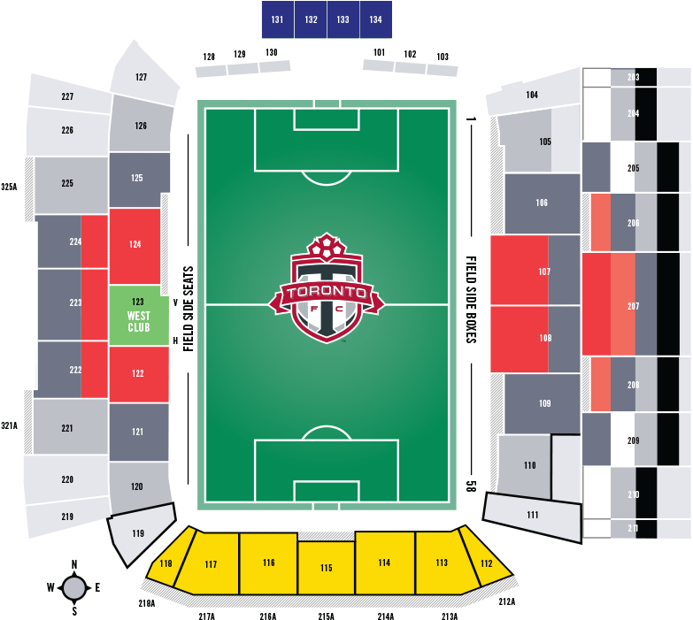Bmo Field Seating Chart - Toronto Fc Seating Chart (800x751), Png Download