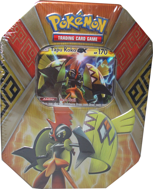 Pokemon Tapu Koko Gx Tin Box Englisch - Carta Pokemon Tapu Koko (600x738), Png Download