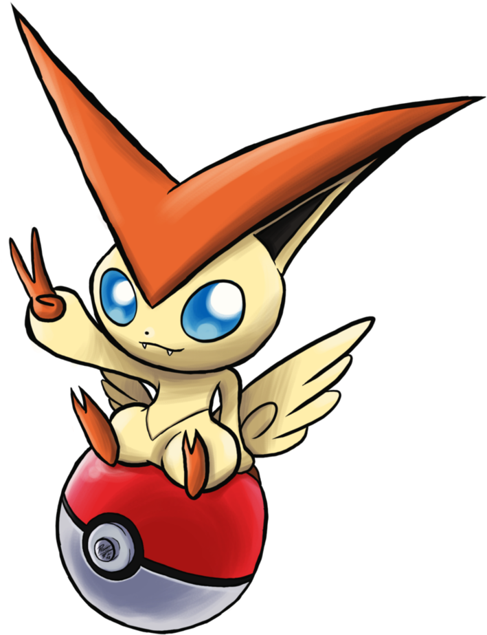 Victini, El Pokémon De La Suerte - Cartoon (818x976), Png Download