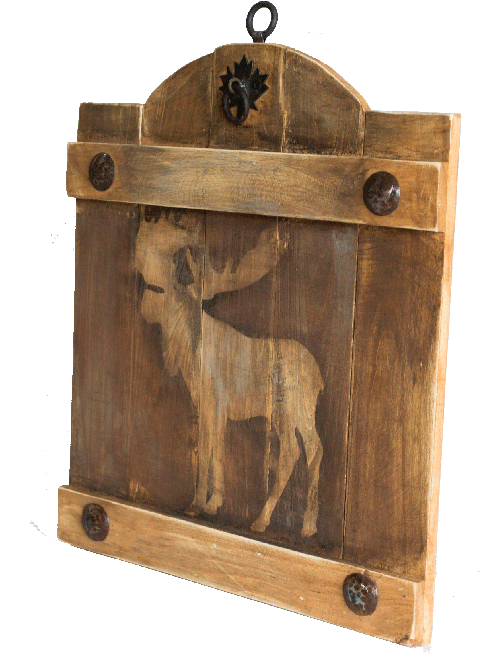 Wooden Wall Fence With A Deer Sign - Plywood (2000x2531), Png Download