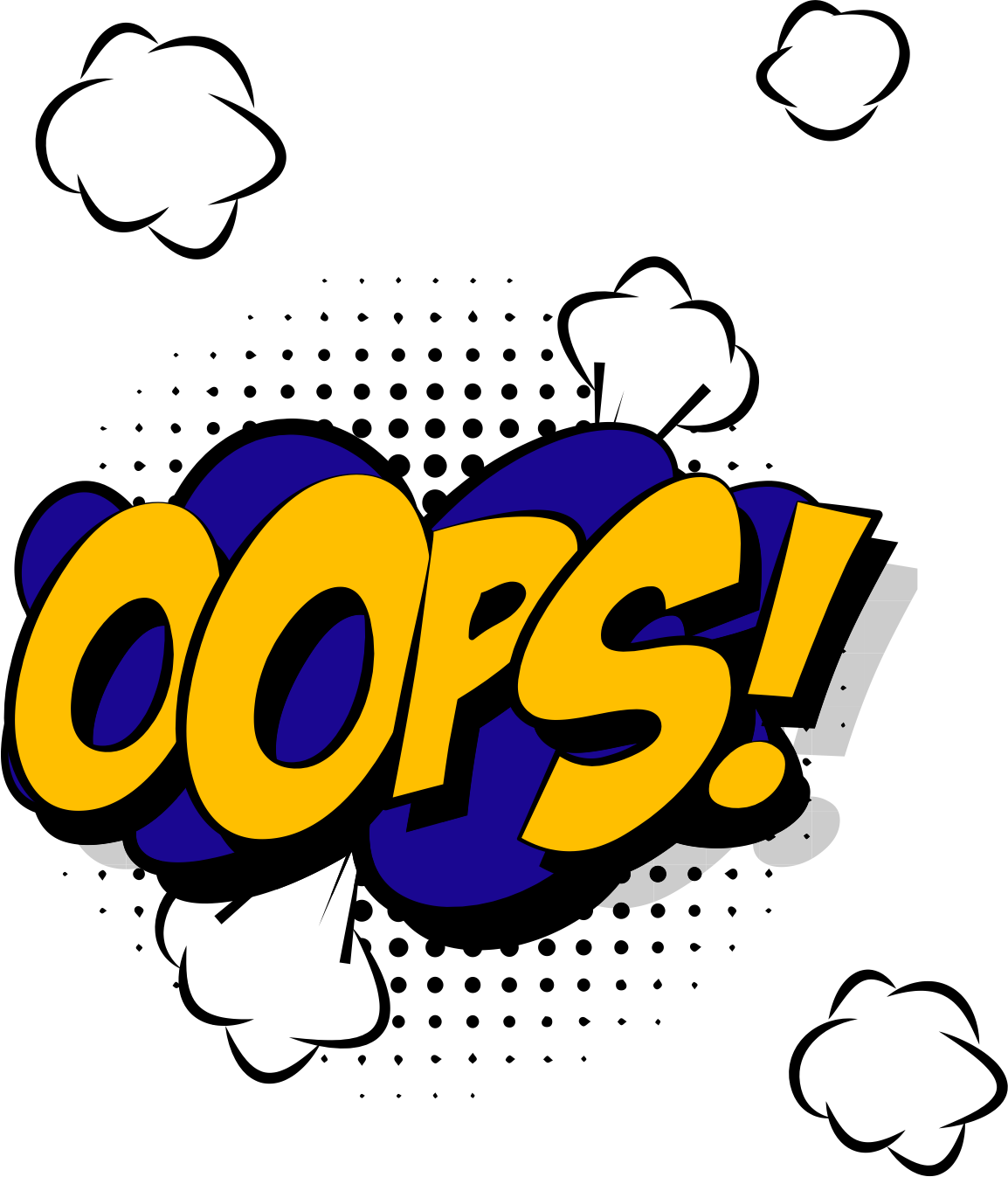 Oops Blue Gold - Halftone Vector (1154x1347), Png Download