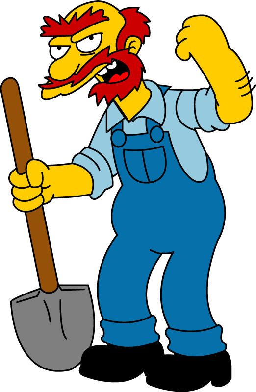 School Janitor Clipart - Groundskeeper Willie Angry (522x800), Png Download