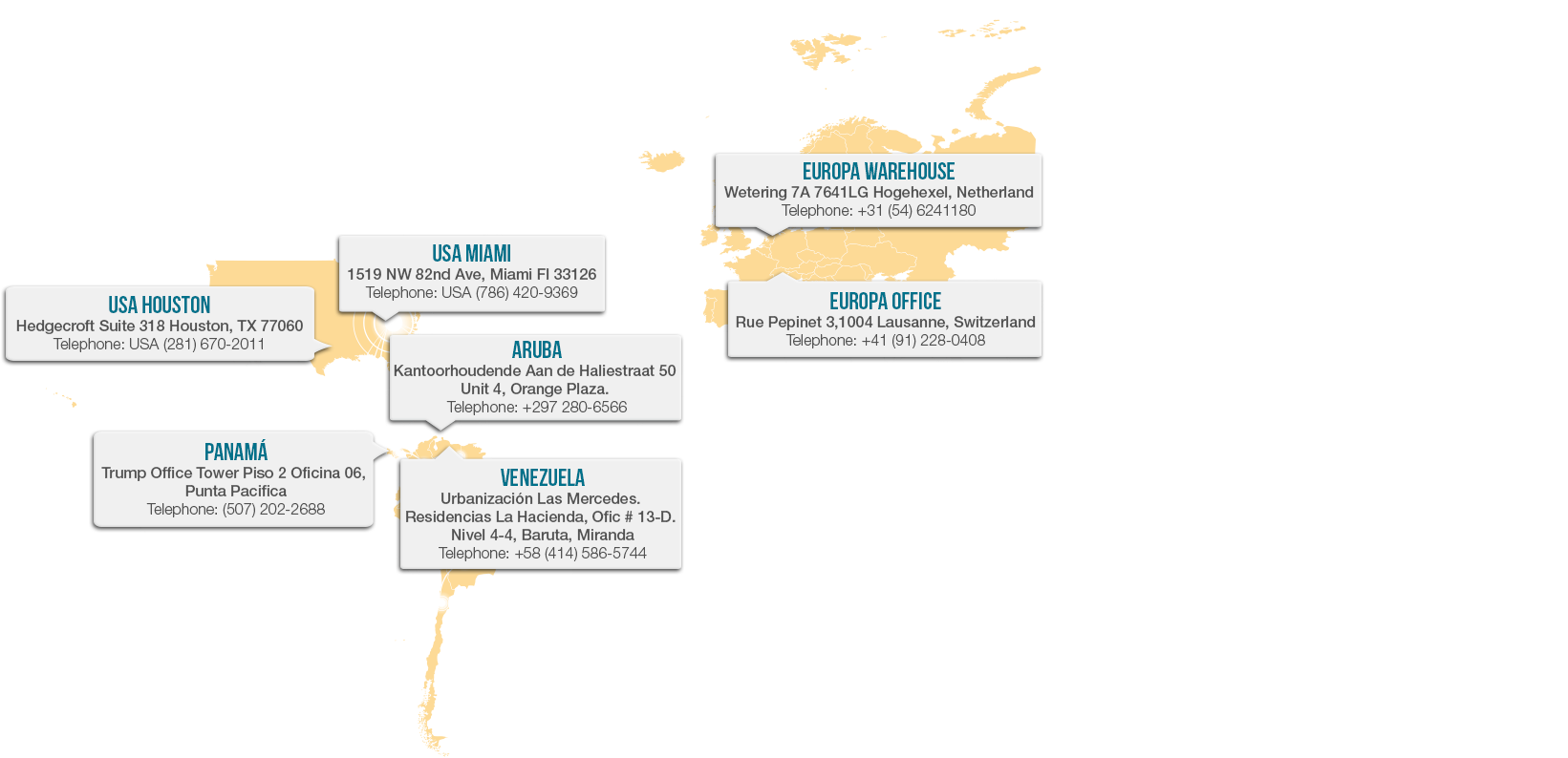 Our Main Office Is Located Miami, Usa, Where We Also - World Map (1682x794), Png Download