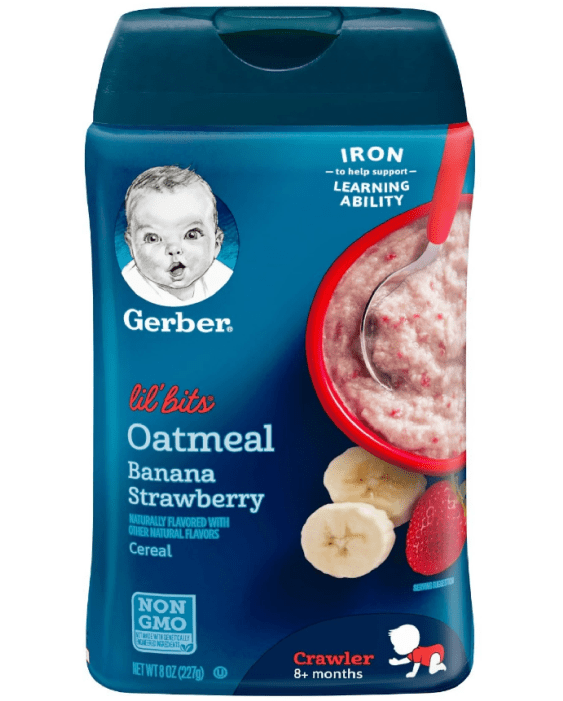 Gerber Lil' Bits Oatmeal Banana Strawberry Baby Cereal - Gerber Oatmeal Banana Strawberry (700x700), Png Download