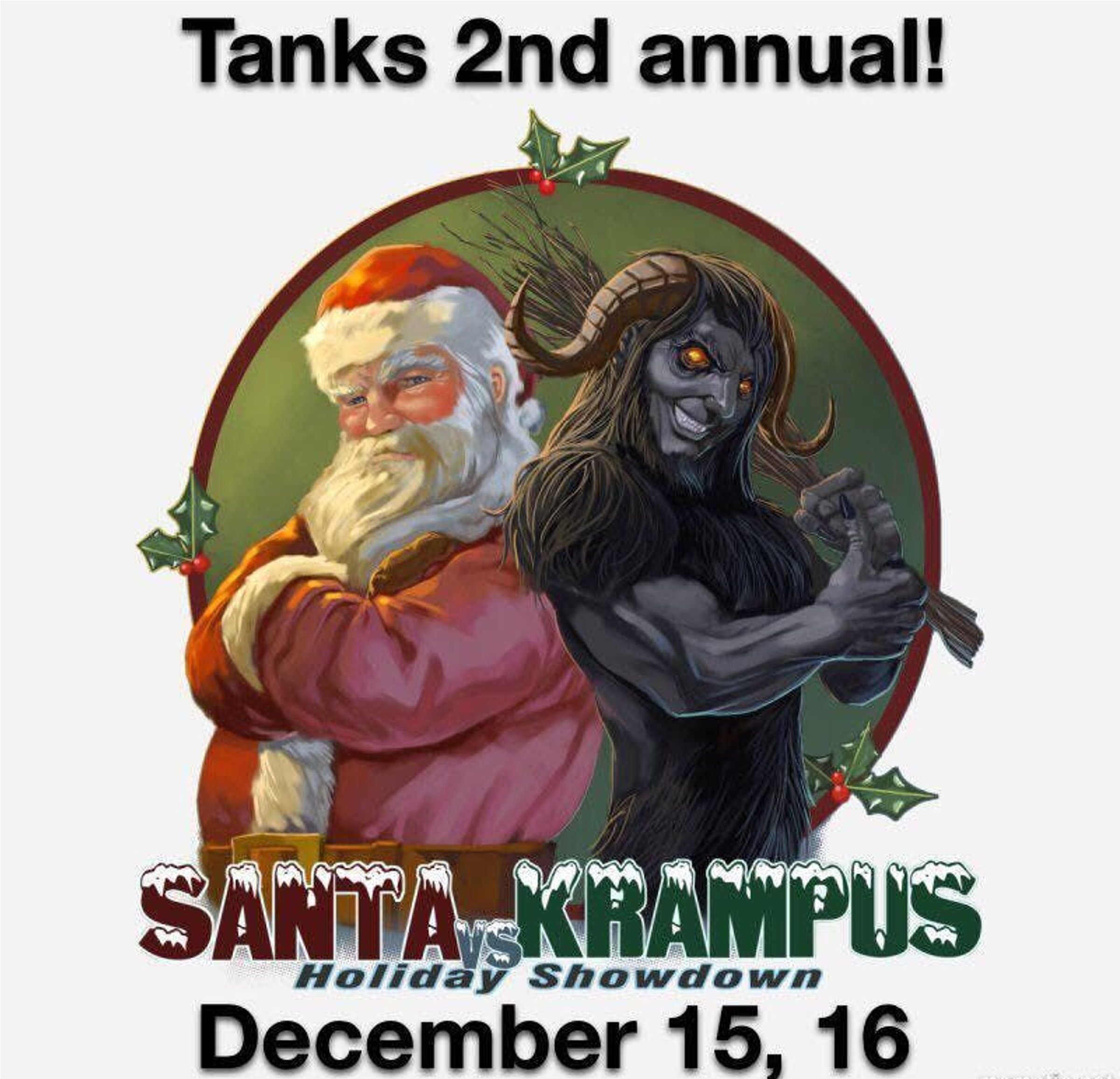 Krampus Vs Kringle - Schild Warenannahme (3857x2313), Png Download