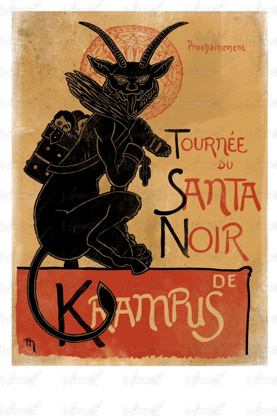 Merry Krampus - Tour Of Rodolphe Salis' Chat Noir (900x1350), Png Download