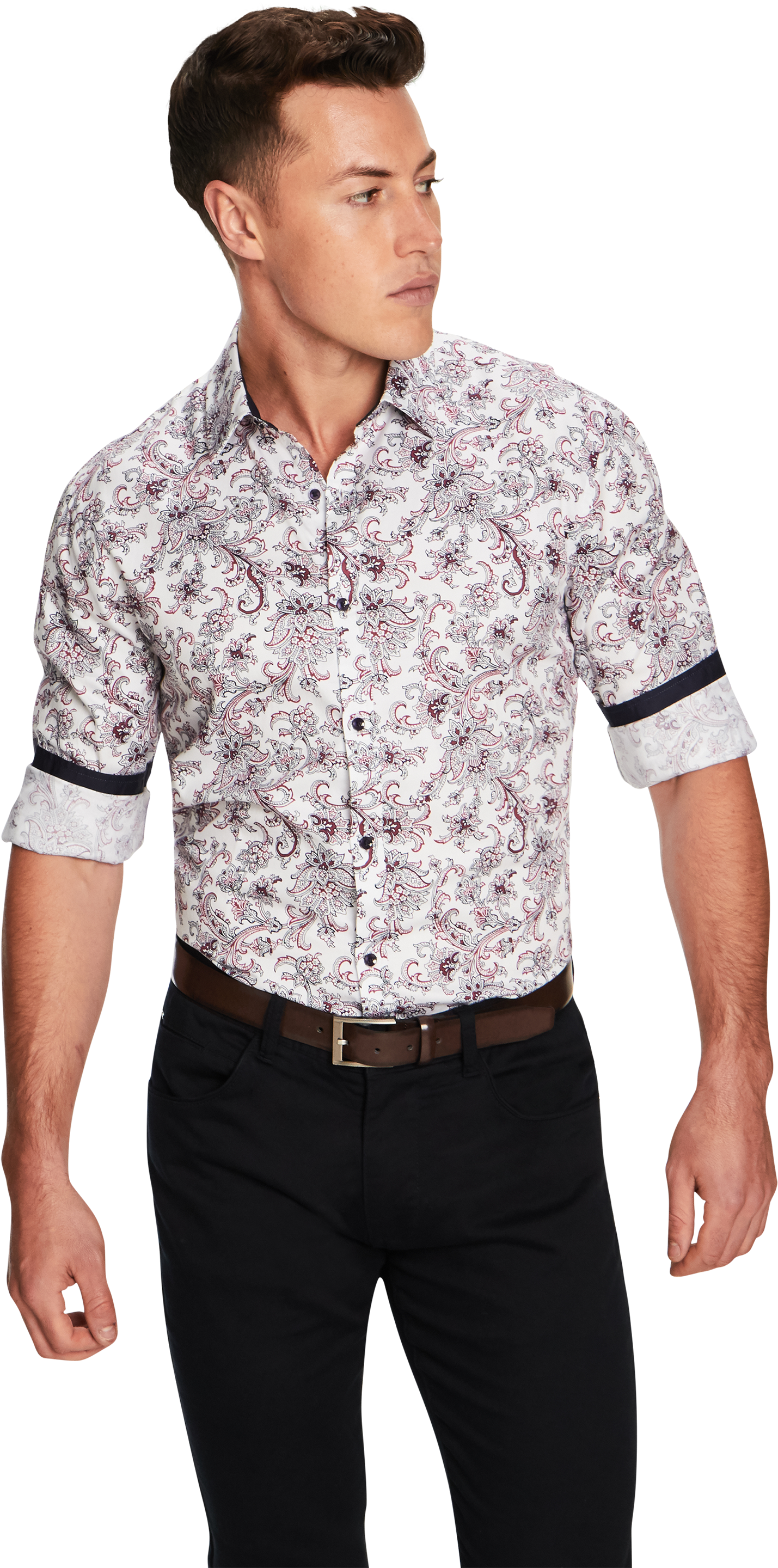 White Gotham Slim Fit Shirt - Gentleman (3000x3000), Png Download