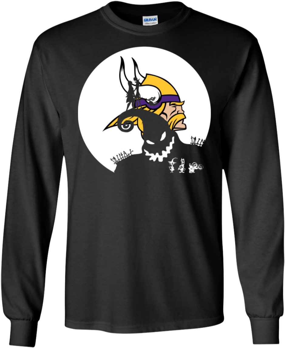Jack Skellington And Sally Minnesota Vikings Halloween - Shirt (1155x1155), Png Download