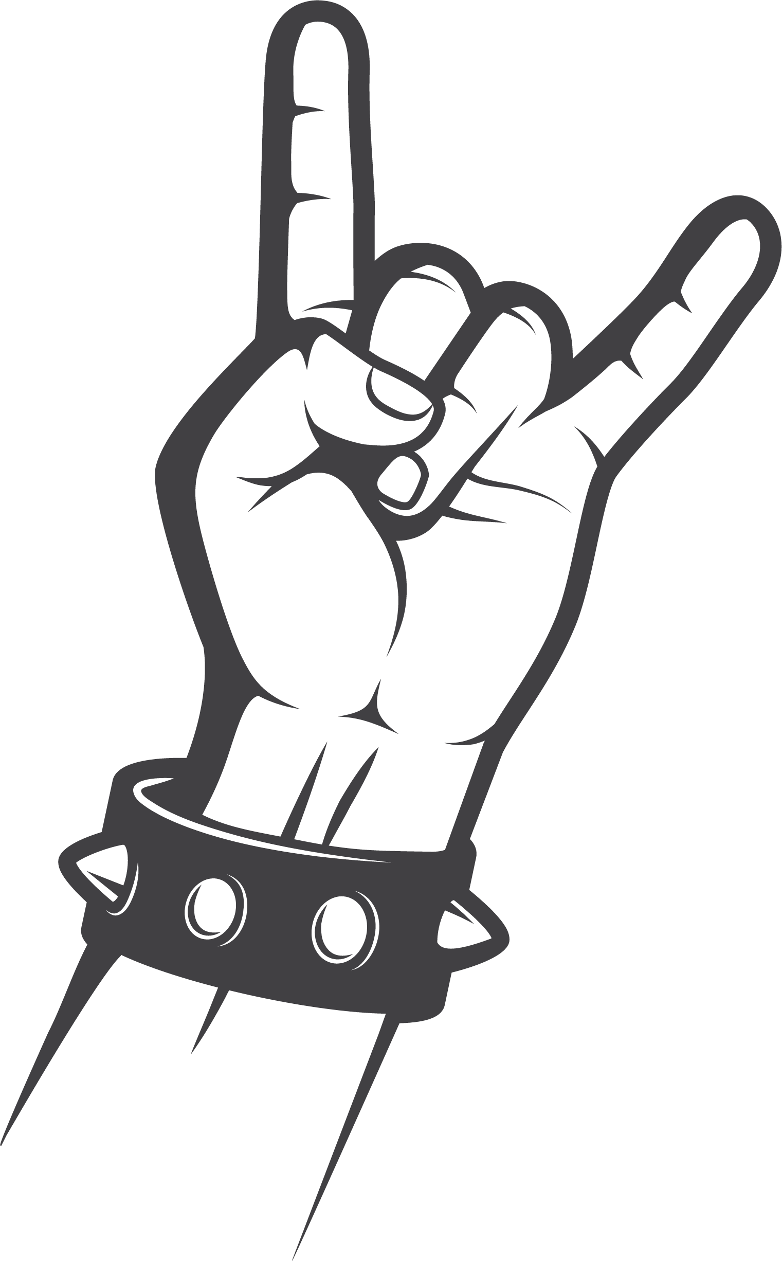 Sign Of The Horns Rock Music Gesture Hand - Transparent Rock Hand Sign (1521x2452), Png Download